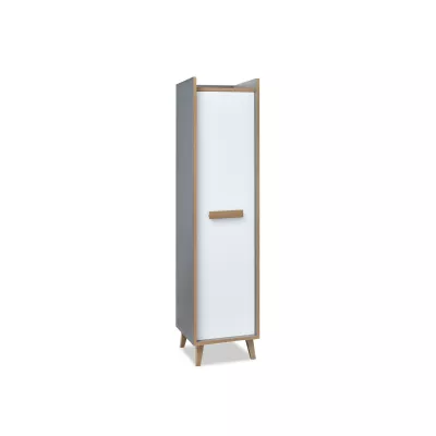Schmaler Kleiderschrank 47 cm ANGELY - grau/weiß