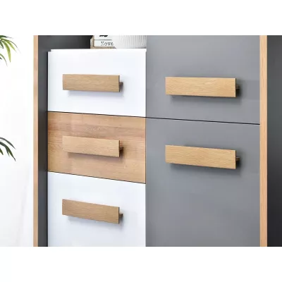 Regalschrank 90 cm ANGELY - grau/weiß