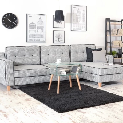 Sofagarnitur IDANIA – schwarz/weiß