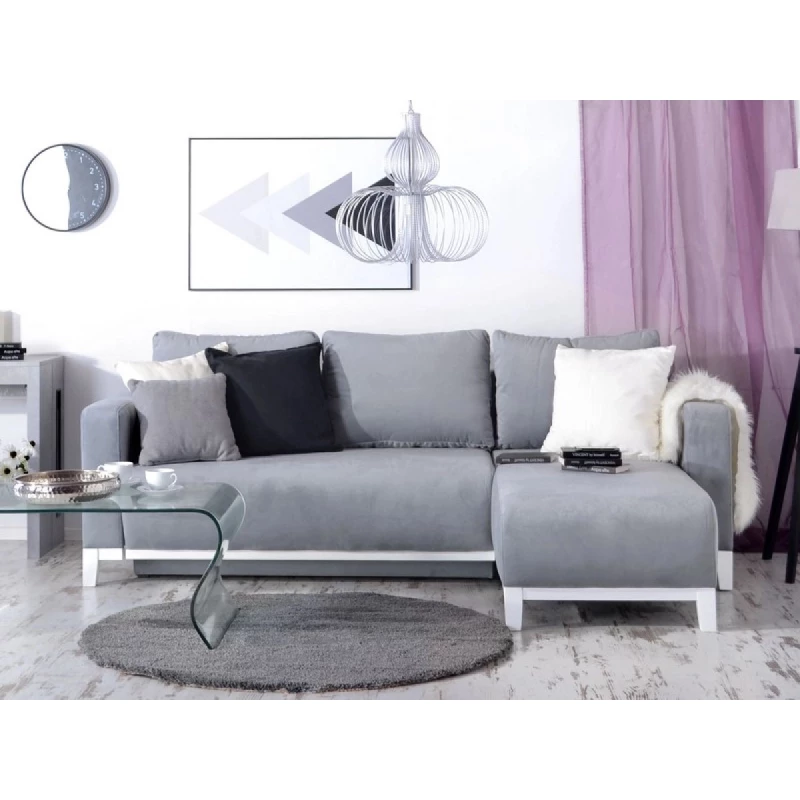 Ecksofa DALENA - grau/weiß