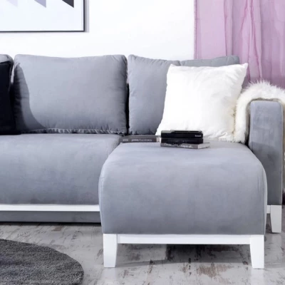 Ecksofa DALENA - grau/weiß