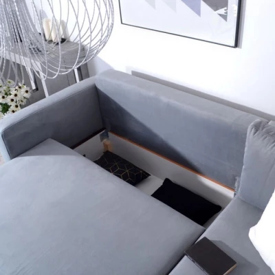 Ecksofa DALENA - grau/weiß