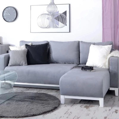 Ecksofa DALENA - grau/weiß