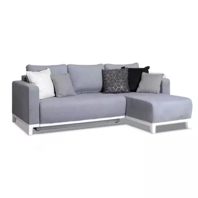 Ecksofa DALENA - grau/weiß