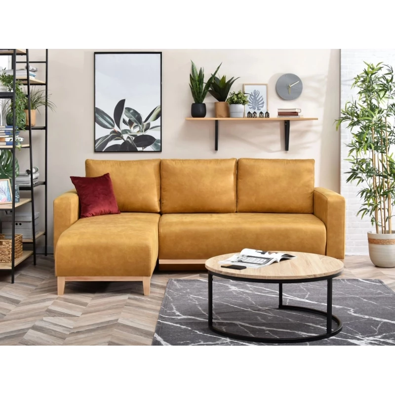 Ecksofa DALENA - Gelb / Eiche