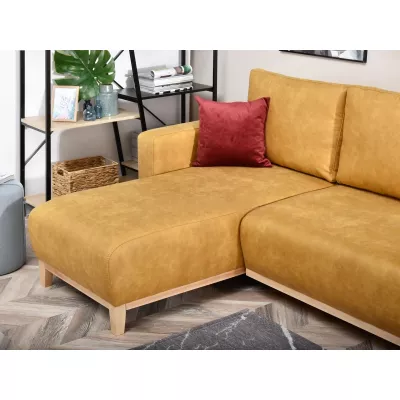 Ecksofa DALENA - Gelb / Eiche