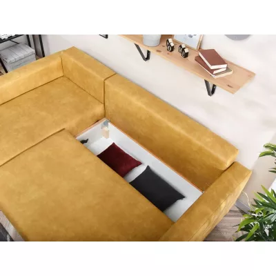 Ecksofa DALENA - Gelb / Eiche