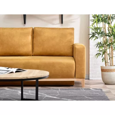 Ecksofa DALENA - Gelb / Eiche