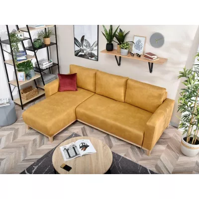 Ecksofa DALENA - Gelb / Eiche