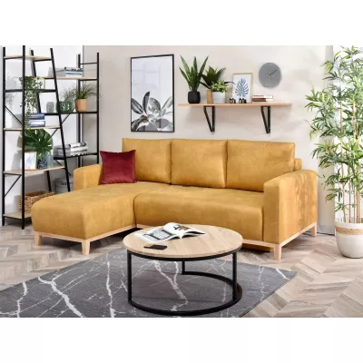 Ecksofa DALENA - Gelb / Eiche