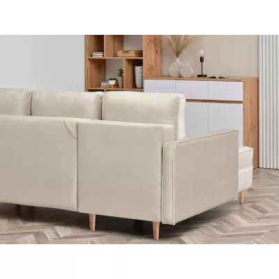 Ecksofa-Set KARELY - beige / Buche
