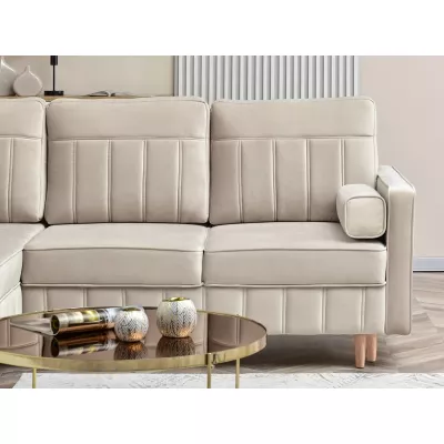 Ecksofa-Set KARELY - beige / Buche