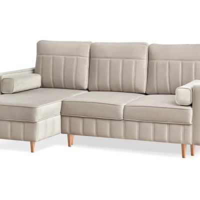Ecksofa-Set KARELY - beige / Buche