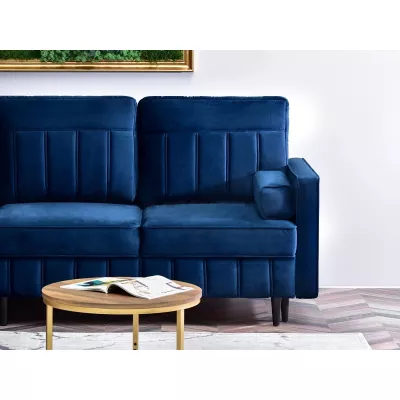 Ecksofa KARELY – Dunkelblau/Schwarz