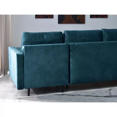 Ecksofa KARELY - blau / schwarz