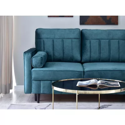Ecksofa KARELY - blau / schwarz