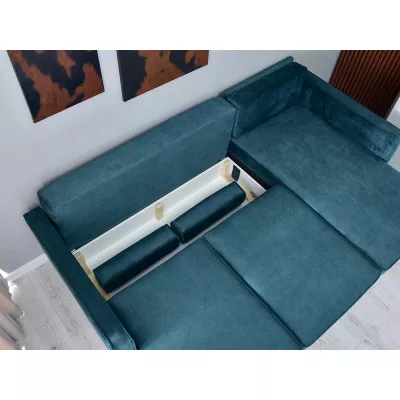 Ecksofa KARELY - blau / schwarz