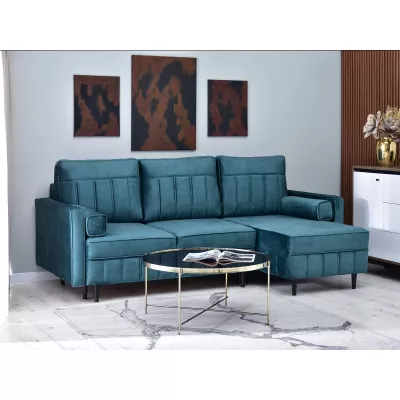Ecksofa KARELY - blau / schwarz
