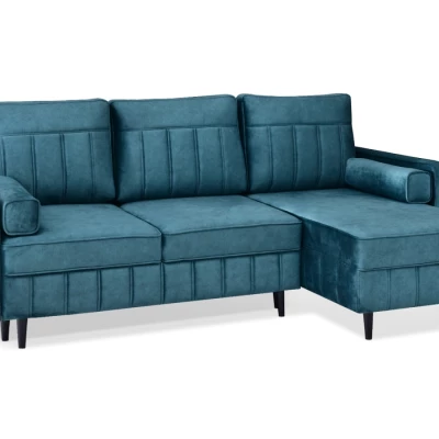 Ecksofa KARELY - blau / schwarz