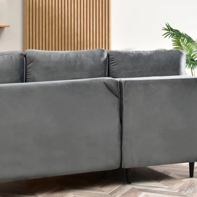 Ecksofa KARELY - grau / schwarz