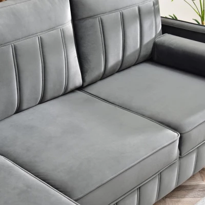 Ecksofa KARELY - grau / schwarz