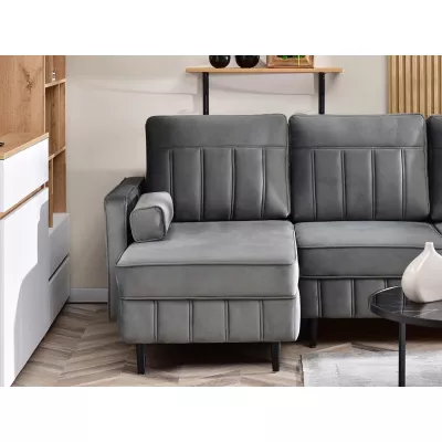 Ecksofa KARELY - grau / schwarz