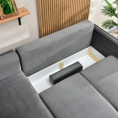 Ecksofa KARELY - grau / schwarz