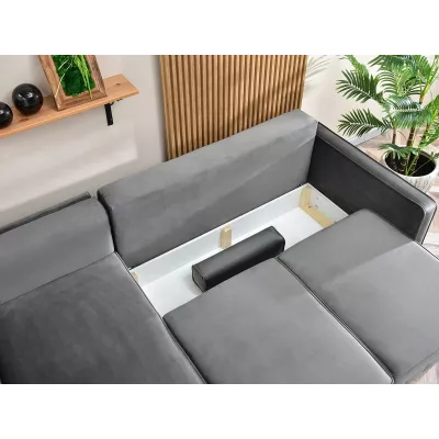 Ecksofa KARELY - grau / schwarz