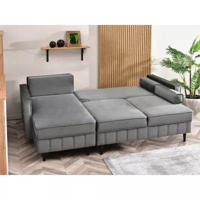 Ecksofa KARELY - grau / schwarz
