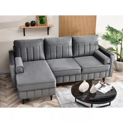 Ecksofa KARELY - grau / schwarz