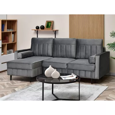 Ecksofa KARELY - grau / schwarz
