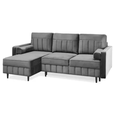 Ecksofa KARELY - grau / schwarz