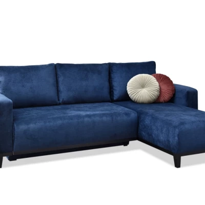Ecksofa DALENA – Dunkelblau/Schwarz