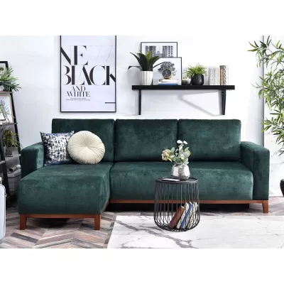 Ecksofa DALENA - grün / walnuss