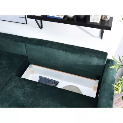 Ecksofa DALENA - grün / walnuss