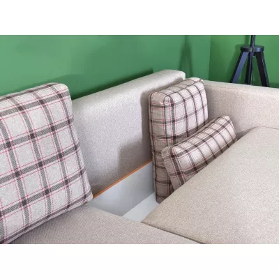 Ecksofa DALENA – Beige/Walnuss