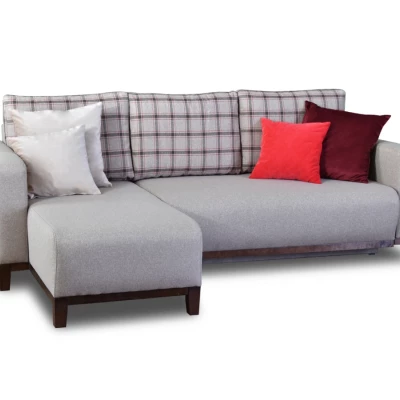 Ecksofa DALENA – Beige/Walnuss