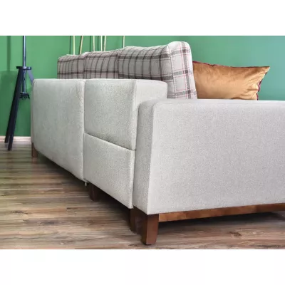 Ecksofa DALENA – Beige/Walnuss