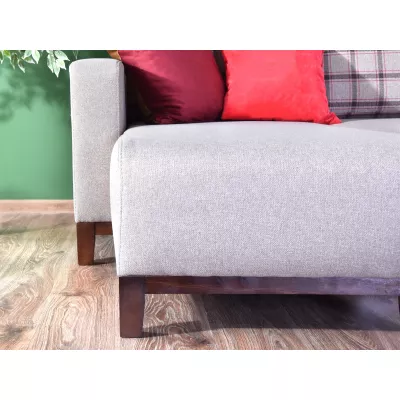 Ecksofa DALENA – Beige/Walnuss