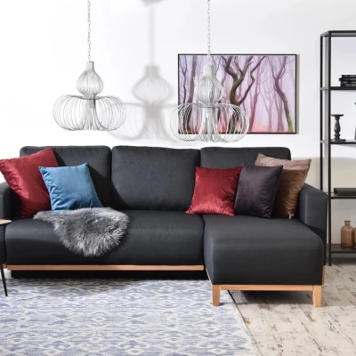 Ecksofa DALENA – Graphit/Eiche