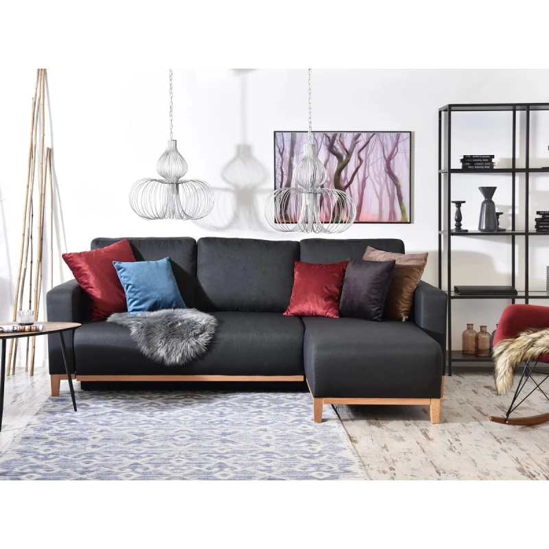 Ecksofa DALENA – Graphit/Eiche