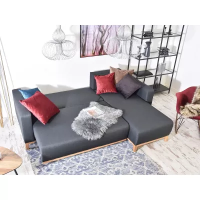 Ecksofa DALENA – Graphit/Eiche