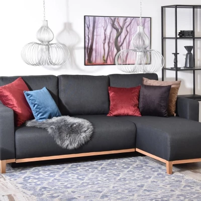 Ecksofa DALENA – Graphit/Eiche