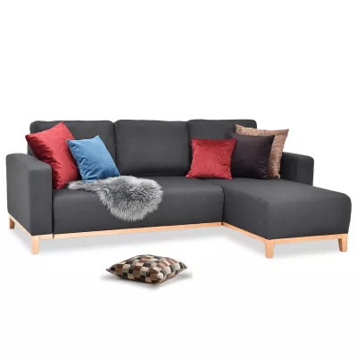 Ecksofa DALENA – Graphit/Eiche