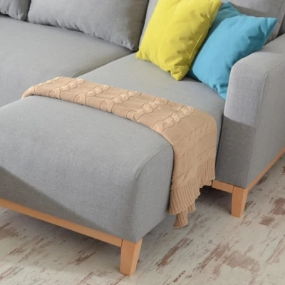 Ecksofa DALENA – Dunkelgrau/Eiche
