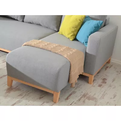 Ecksofa DALENA – Dunkelgrau/Eiche