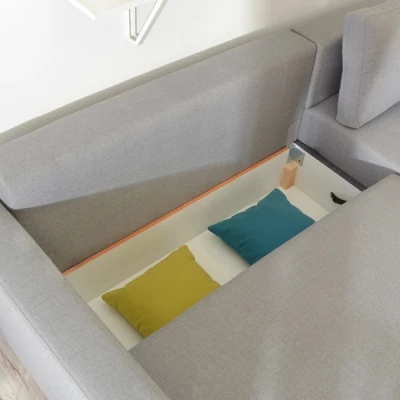 Ecksofa DALENA – Dunkelgrau/Eiche