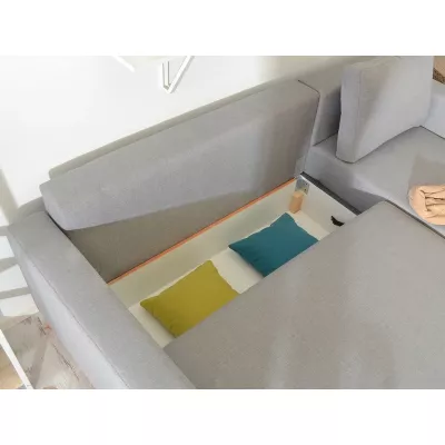 Ecksofa DALENA – Dunkelgrau/Eiche