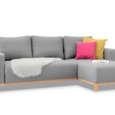 Ecksofa DALENA – Dunkelgrau/Eiche