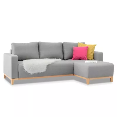 Ecksofa DALENA – Dunkelgrau/Eiche